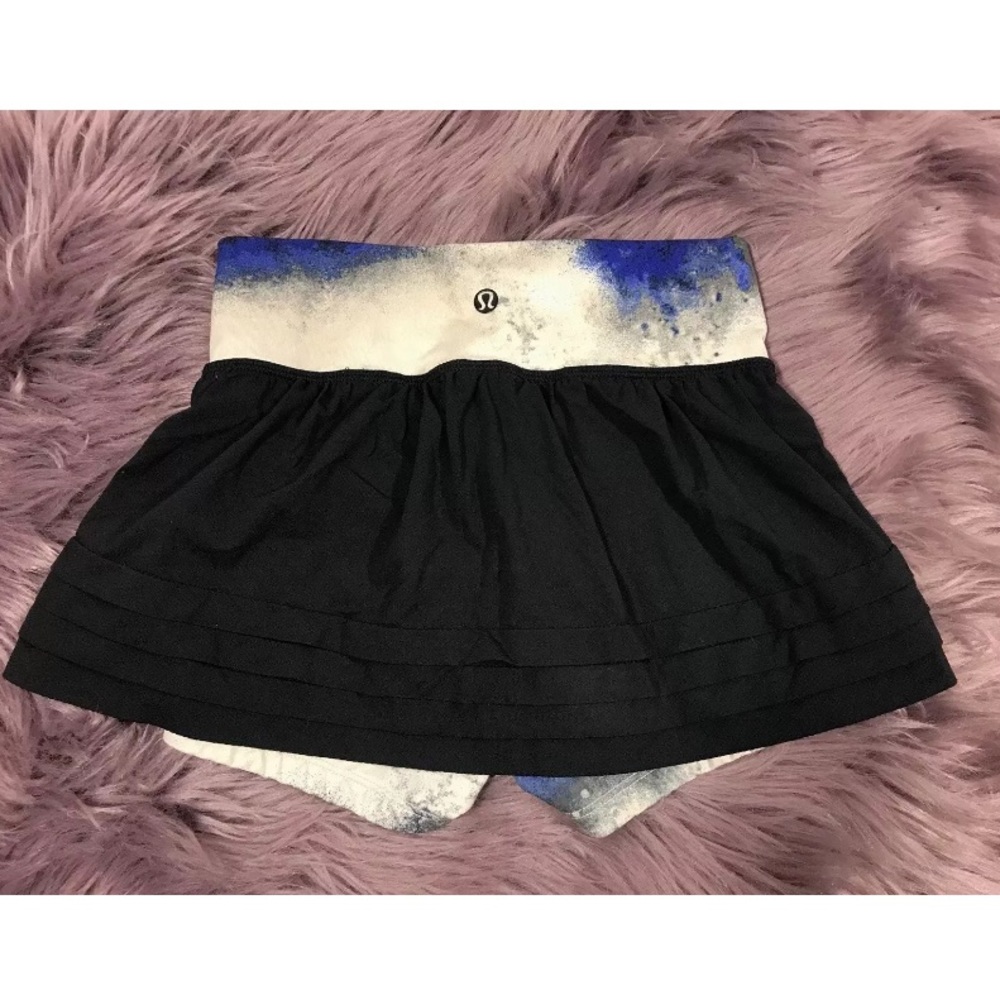 Lululemon space dye skort skirt Sz 2 black blue